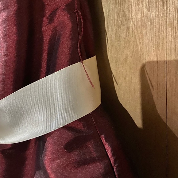 Bill Levkoff Dress Burgundy/Red with Belt - Picture 6 of 8